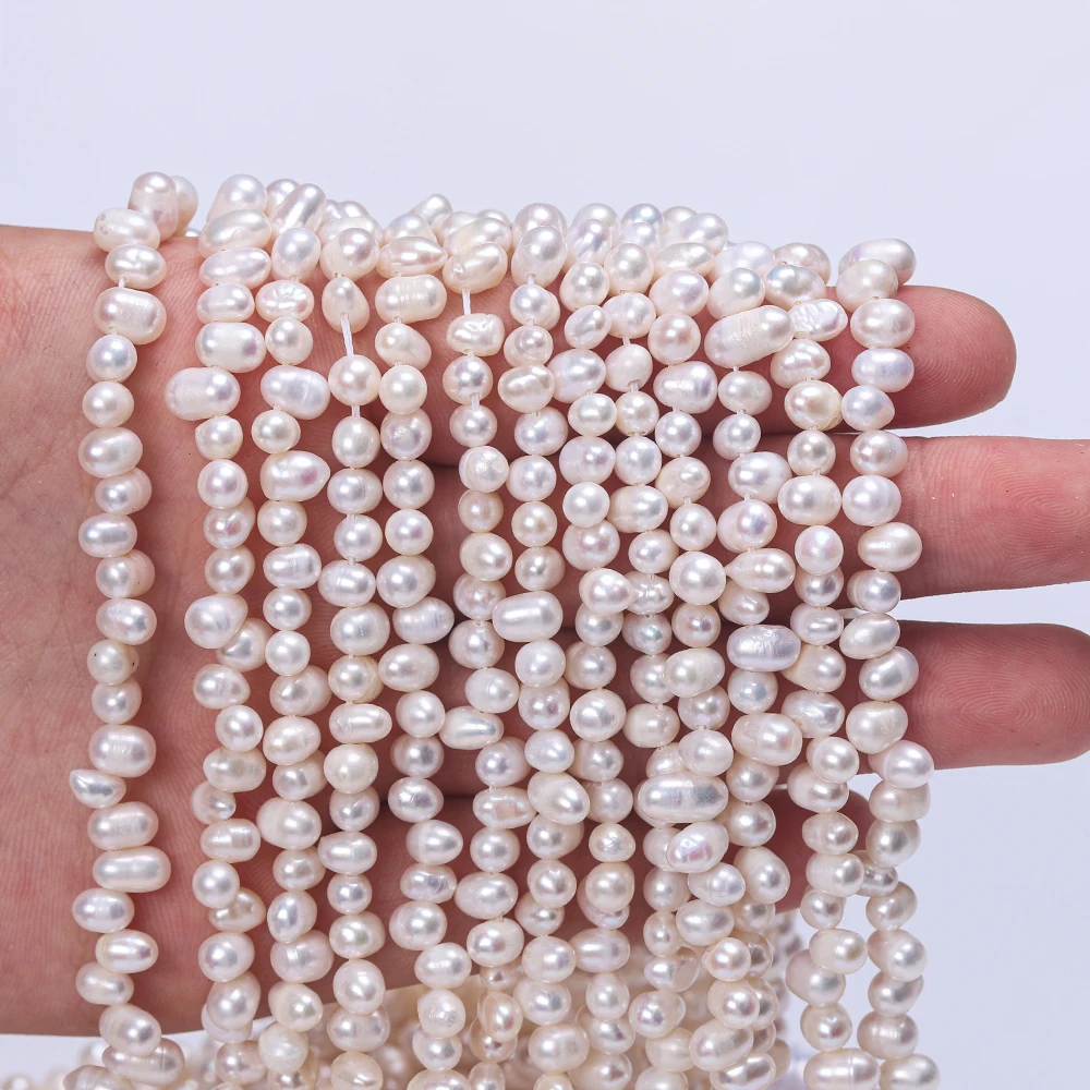 

Dainashi 36cm 4-7mm Potato Pearl AAA Quality freshwater Pearl Bead for Make Jewelry DIY Bracelet Necklace Accessories