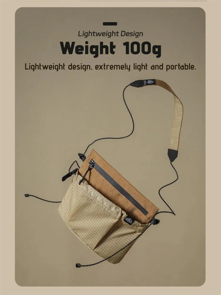 حقيبة كروس خفيفة الوزن مقاومة للماء X Pac نايلون Ripstop حقيبة كتف صغيرة بحزام قابل للتعديل للسفر والمشي لمسافات طويلة وحقيبة حبال يومية #3