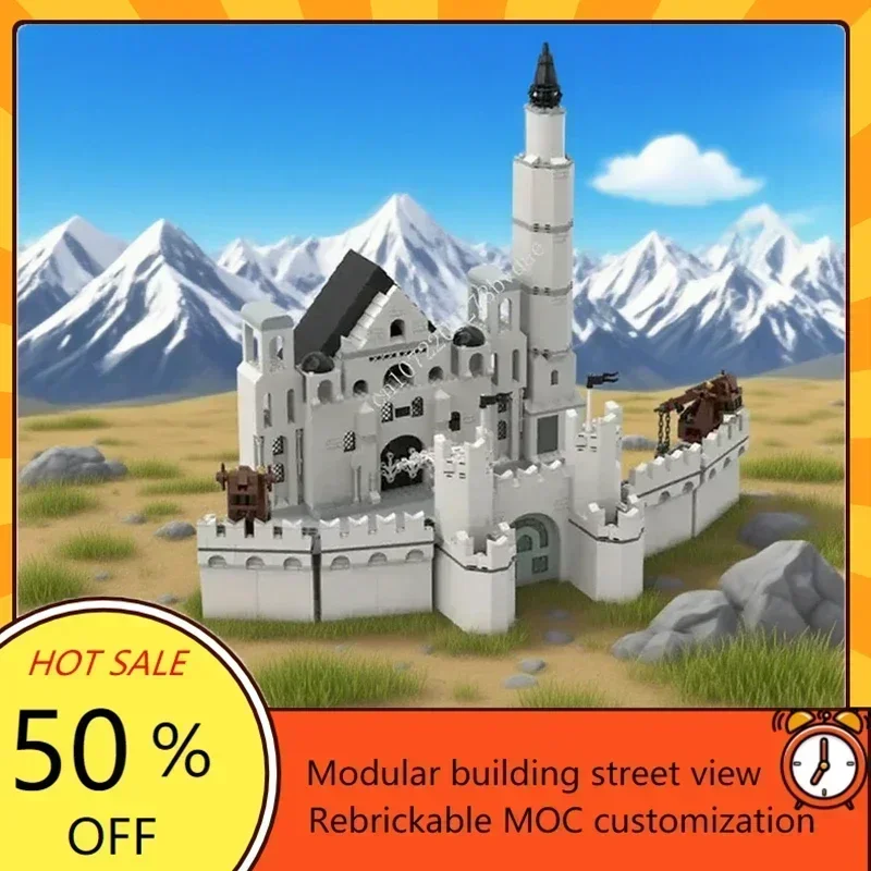 1524PCS MOC Custom Puzzle Rings - DIY Medieval times Castle Model Assembly Toy Gift the White City Part Technology