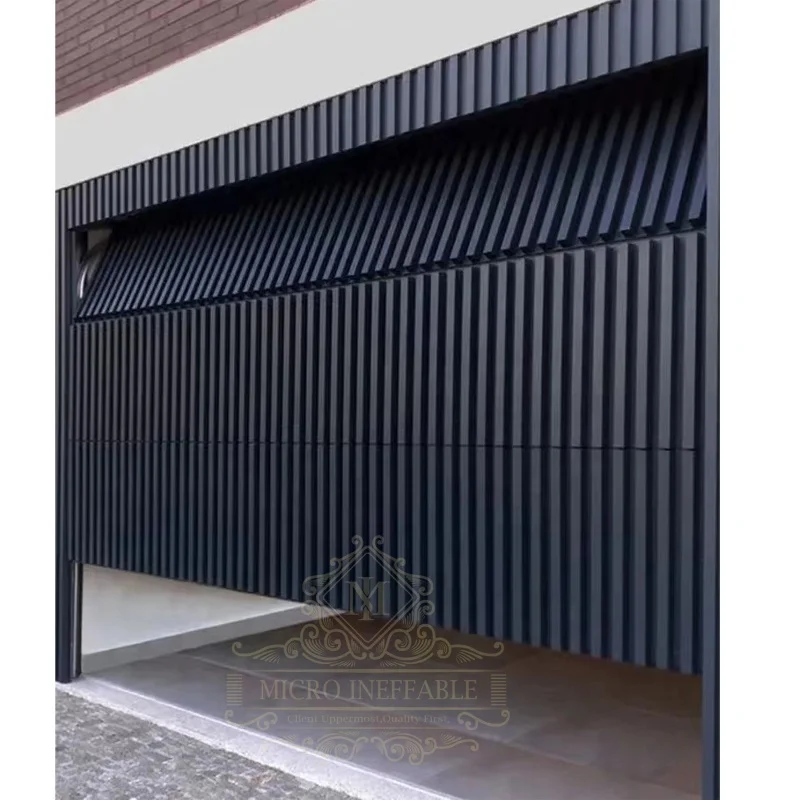 New Product Metal Black Grill Garage Door Modern Design Aluminum Automatic Opener Garage Door For House