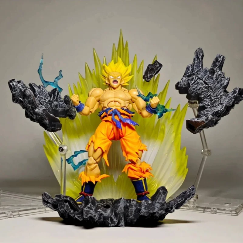In-Stock Soul Effect 'Dragon Ball' Set - Lightning/Aura/Explosion Scene Effects With Cracked Ground Base Anime Display