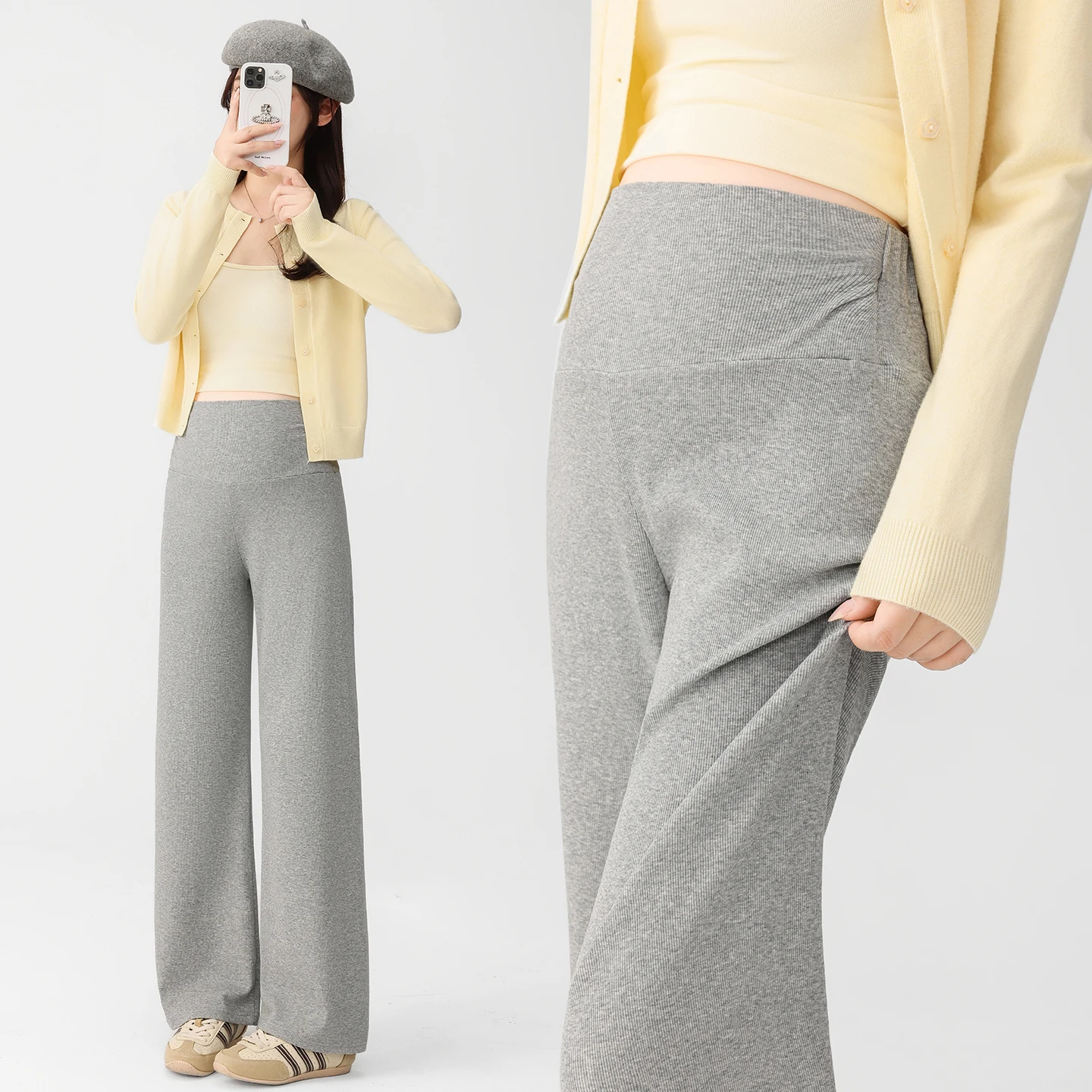 

Широкие брюки для беременных 2025 — неузкие брюки с эластичной талией на осень/весну для беременных. Комфортная одежда для беременных.