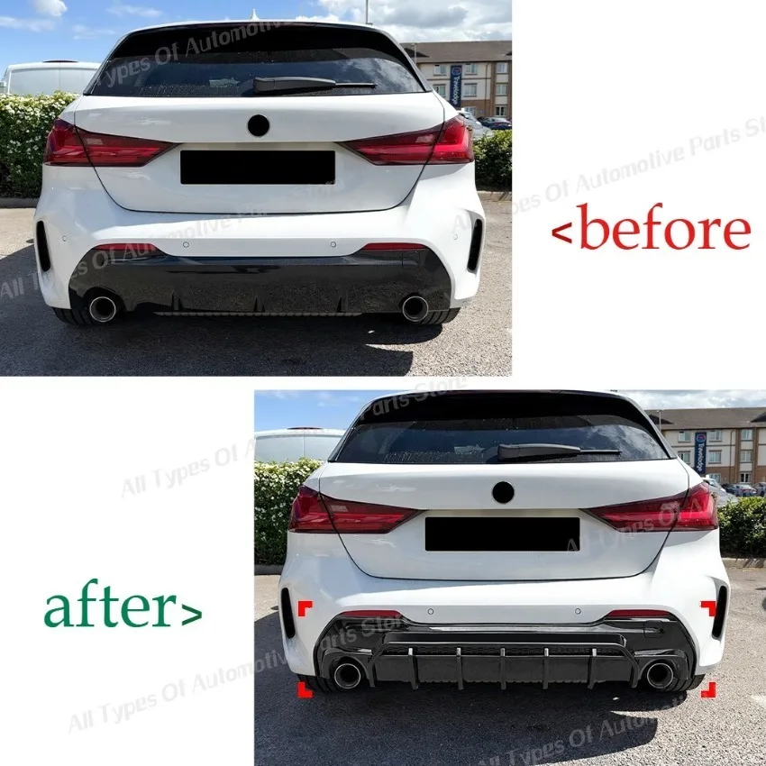 For BMW 1 Series F40 118i 120i 128ti 2019-2024 M Sport Rear Bumper Diffuser Lip Refit Lower Splitter Plate Auto Parts Body Kit