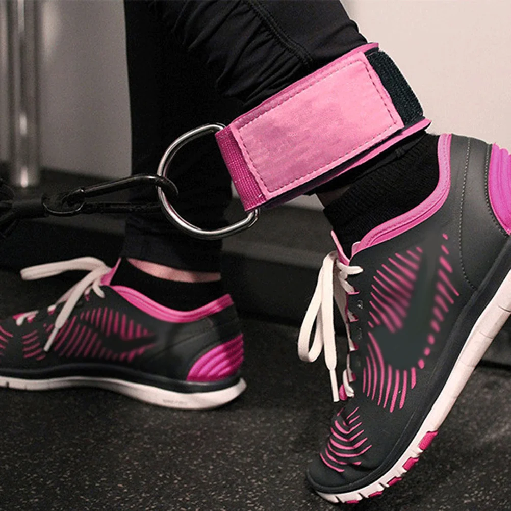 

2Pcs Ankle Cuffs Resistance Bands Soft Padding for Leg Curls Hip Abductors Cable Systems Functional Trainers Fitness Pink