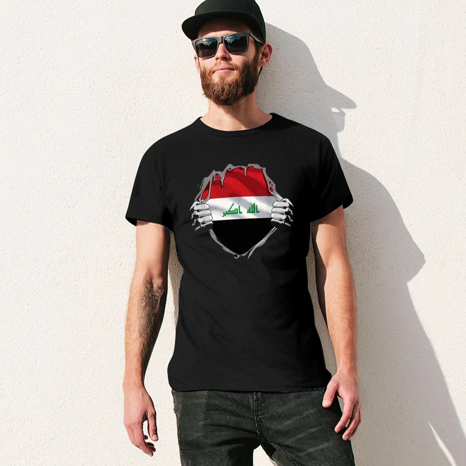 More Design Iraq Flag Iraqans Men Tshirt Tees T-Shirt O-neck T Shirts Women Boys Clothing 100% Cotton