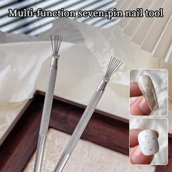 7 Pin Stripe Nail Art Liner Brush 3D Tips Manicure Ultra-thin Line Drawing Pen UV Gel Brushes Painting Tools