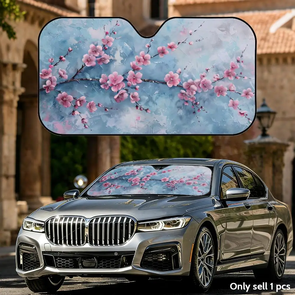 

Солнцезащитный козырек с узором в виде цветов вишни, складной, универсальный, для лобового стекла автомобиля, защита от ультрафиолета, теплоизоляция, складная накидка