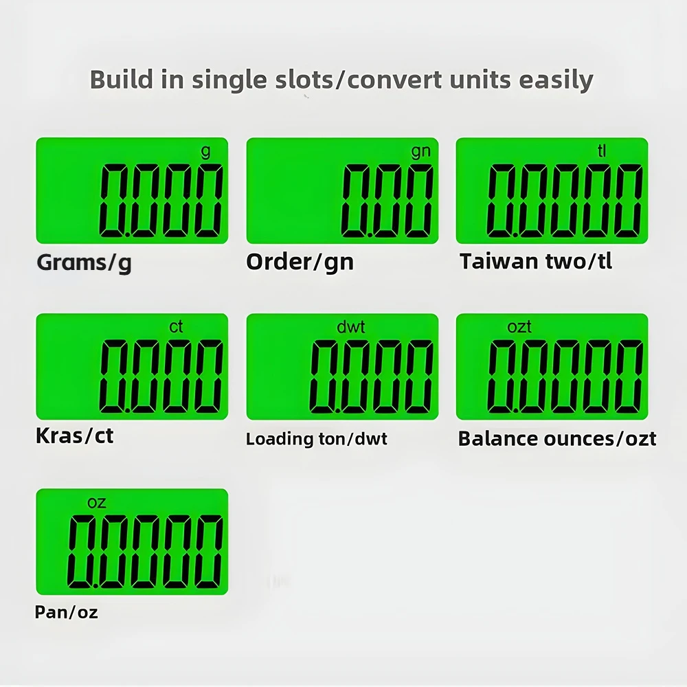 ميزان إلكتروني محمول 0.01 جرام، ميزان وزن جرام ذهبي، ميزان جيب دقيق مع ميزان مطبخ صغير بإضاءة خلفية LCD #4
