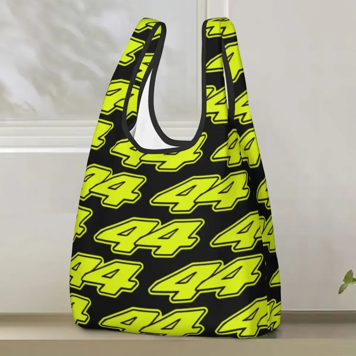 Lewis Hamilton Season Number 44 Sticker Shopping Bag Portable Tote Bags Reusable Shoulder Shopper Bag Grocery Handbag