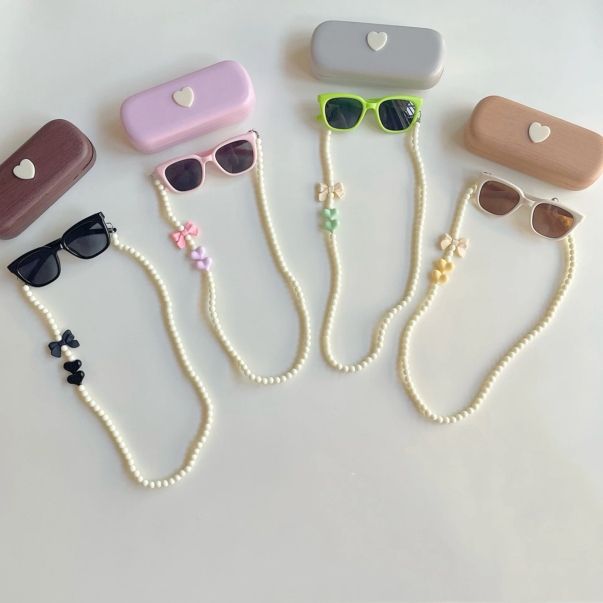

New Children Sunglasses Necklace Box Sweet Bows Kids Girls Sunglasses Holiday Beach Travel Baby Accessories Child Gift 2-6Y