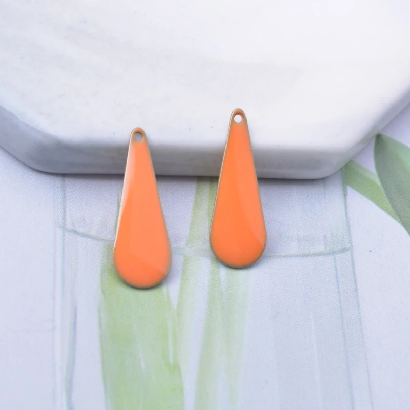 30 Stück Kupfer-Emaille Wassertropfen-Anhänger Beidseitig Emailliert Anhänger DIY Schmuck Ohrring Herstellung – Detail 9