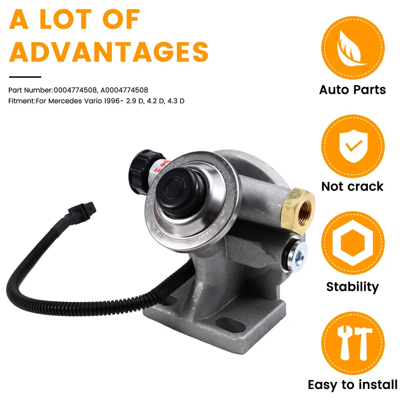 

A02Q-Fuel Water Separator Assembly Base 0004774508 A0004774508 For Mercedes Vario 1996- 2.9 D, 4.2 D, 4.3 D