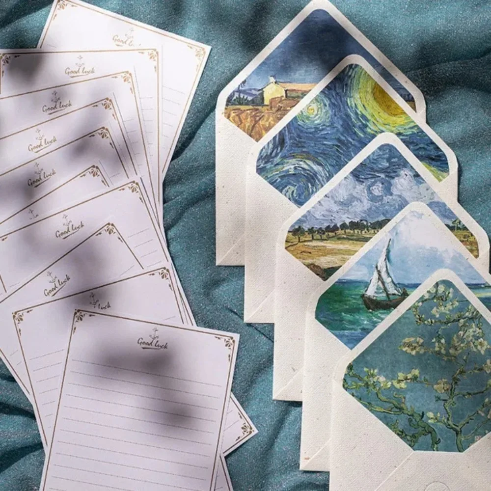 

Изысканный винтаж ﻿ Классические конверты Ван Гог Картина маслом, элитная растительная на основе, художественные конверты с буквами, свадебное приглашение