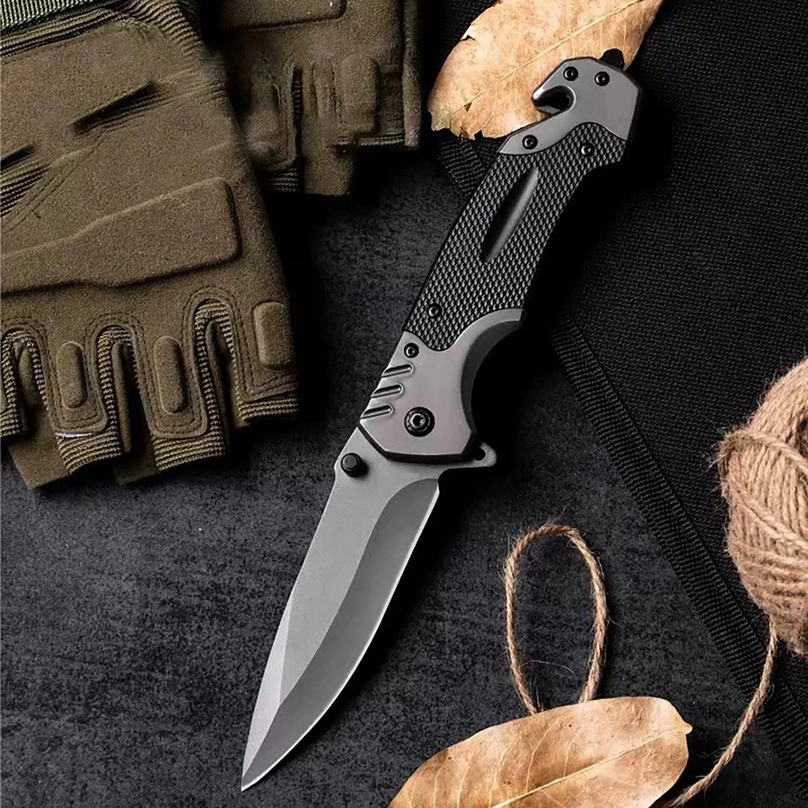 Stainless steel high hardness sharp folding knife pocket tactical knife suitable for camping, wilderness survival fishing