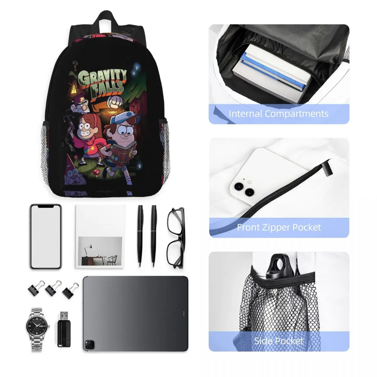 Gravitys Falls Backpack Student Boys Girls BookBag Men Women School Bag Computer Shoulder Bags