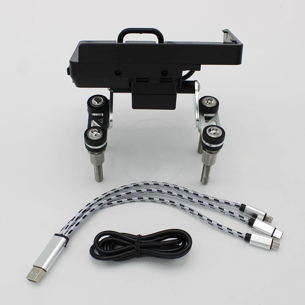 Soporte de navegación GPS para manillar de motocicleta, soporte de Clip de carga inalámbrica con cable para BMW R1200R, F850GS, F750GS, F800GS, F700GS