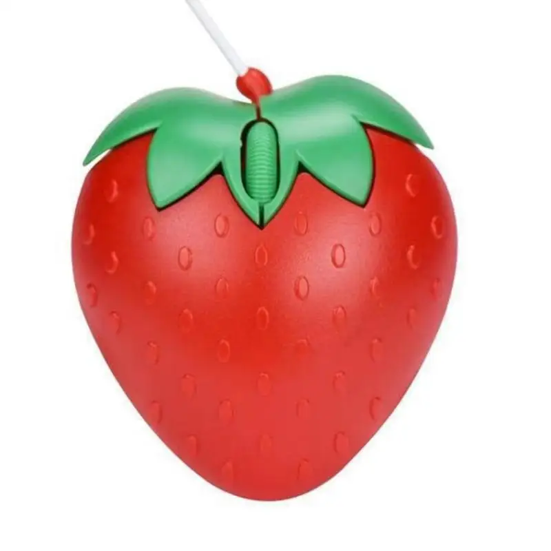 1Pcs USB Optical Mice 3D Mini Cute Cartoon Strawberry Wired Mouse For Laptop PC Gamer Girl Computer Strawberry Mouse Gaming