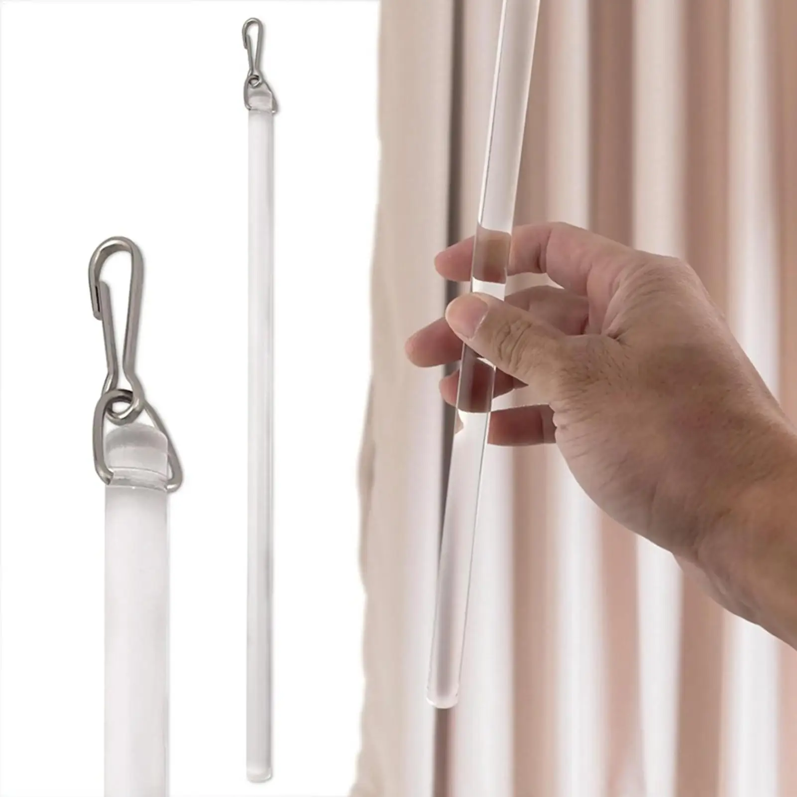 Invisible Curtain Hook & Pull Wand Extendable Telescopic Rod for Opening Blinds & Reaching High Places, Home Organization Tool