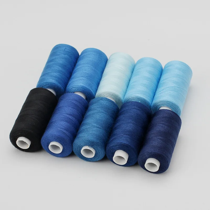 1 set van 10 rollen polyester 402 naaigaren voor handmatig en mechanisch gebruik, 400 yards, doe-het-zelf