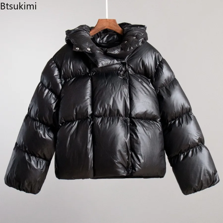 Thick Parkas Long Sleeve Top 2025 Women Autumn Winter Warm Coat Women's Street Fashion Hoodies Woman Short Cotton-padded Jacket