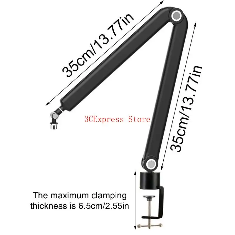حامل الذراع الميكروفون 360 درجة تعليق الازدهار الدفاعية حامل مع المشبك