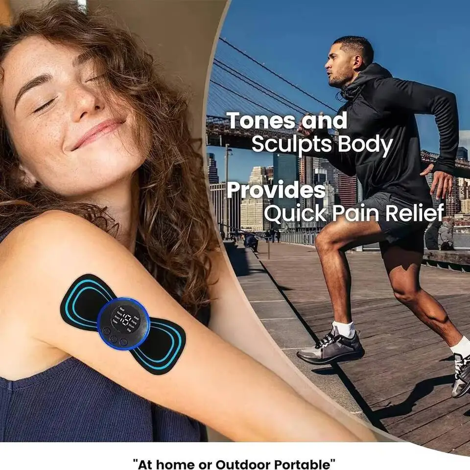 Electric Neck Massager EMS Muscle Massage Stimulator Low Frequency Instrument Back Cervical Calf Patches Pain Joints Mini Device