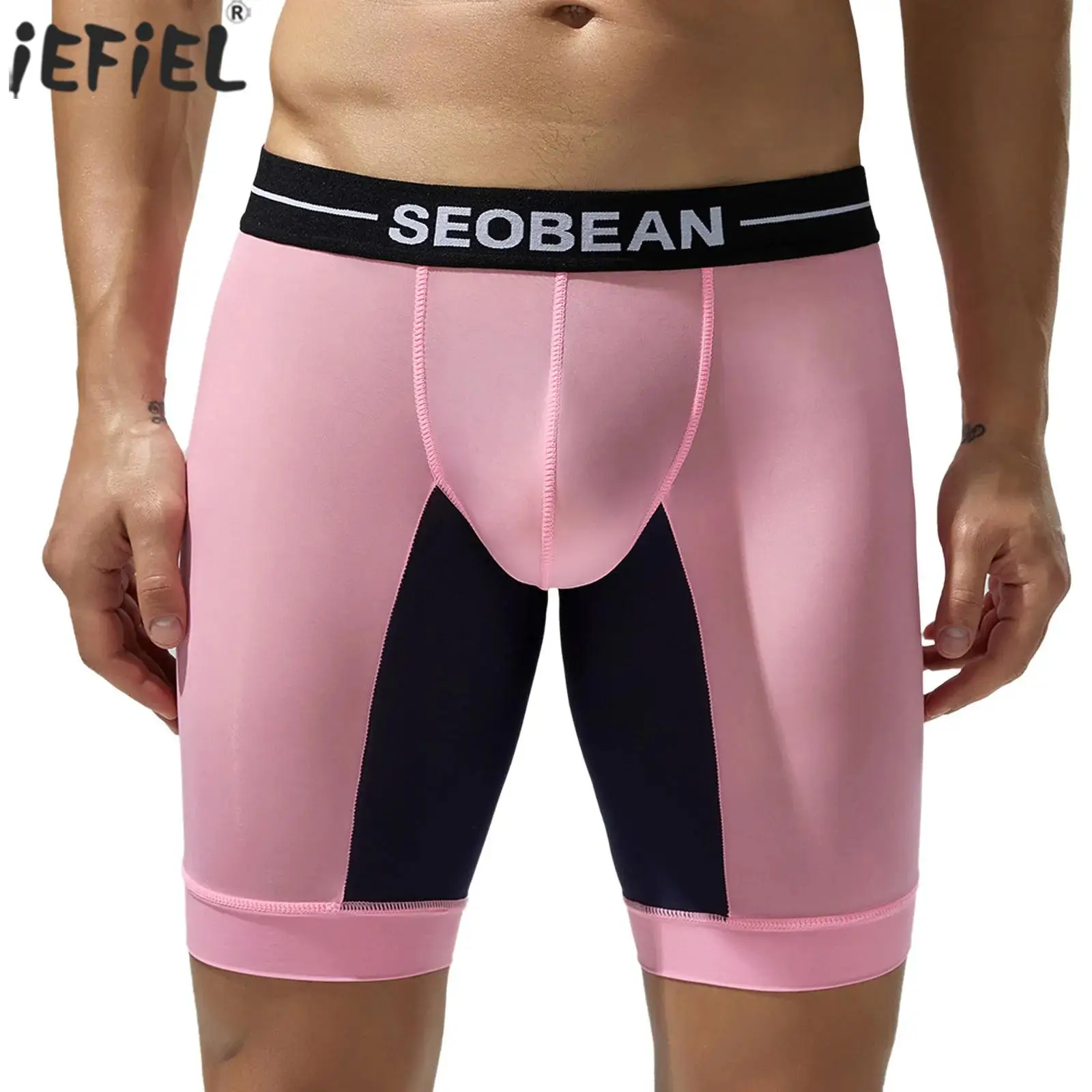 

Adult Men Boxer Shorts Swim Trunks Beachwear Elastic Waistband Stretchy Athletic Swim Shorts for Running Workout Underpants