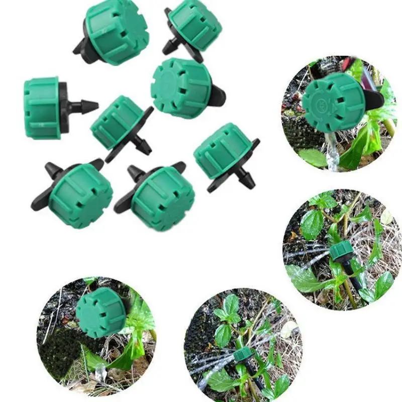 10/100Pcs Adjustable Micro Flow Dripper for 4/7mm PVC Hose Garden Irrigation Misting Drip Head Sprinkler Water Saving Plant Car