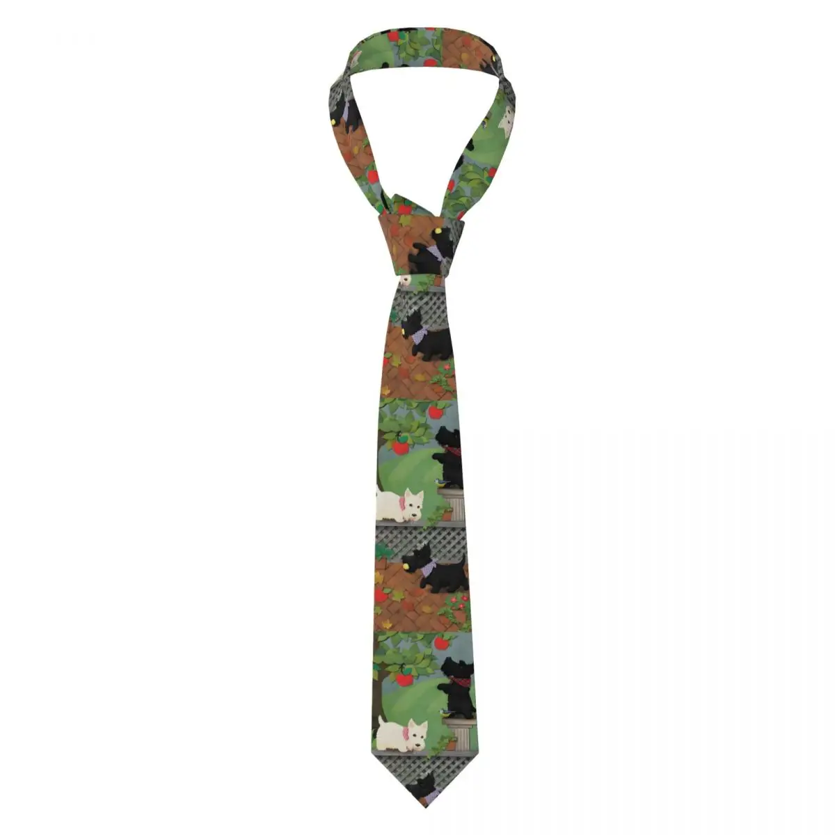 Custom Scottish Terrier Dog Tie Men Cute Dog Cravat For Father's Day