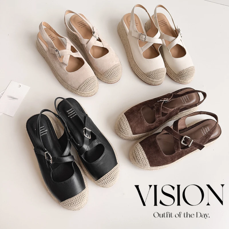 2026 new spring summer women sandals natural leather plus size 22-25cm kid suede/sheepskin+pigskin cross-strap women shoes view 2