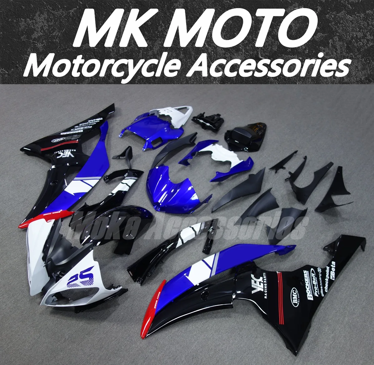 

Moke moto Motorcycle Bodywork Set For Yzf R6 2008 2009 2010 2011 2012 2013 2014 2015 2016 Fairings Kit Fit Abs Black Blue Red