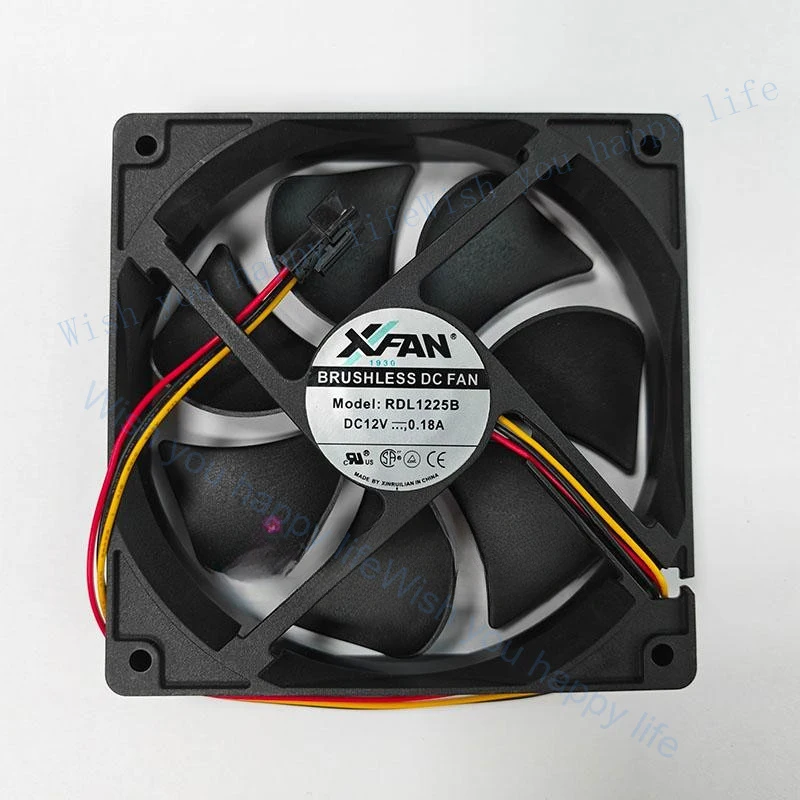 V+ for   1 Pc. New RDL1225B Dual Ball Cooling Fan 12025 DC12V 0.18A 12CM 3Pin