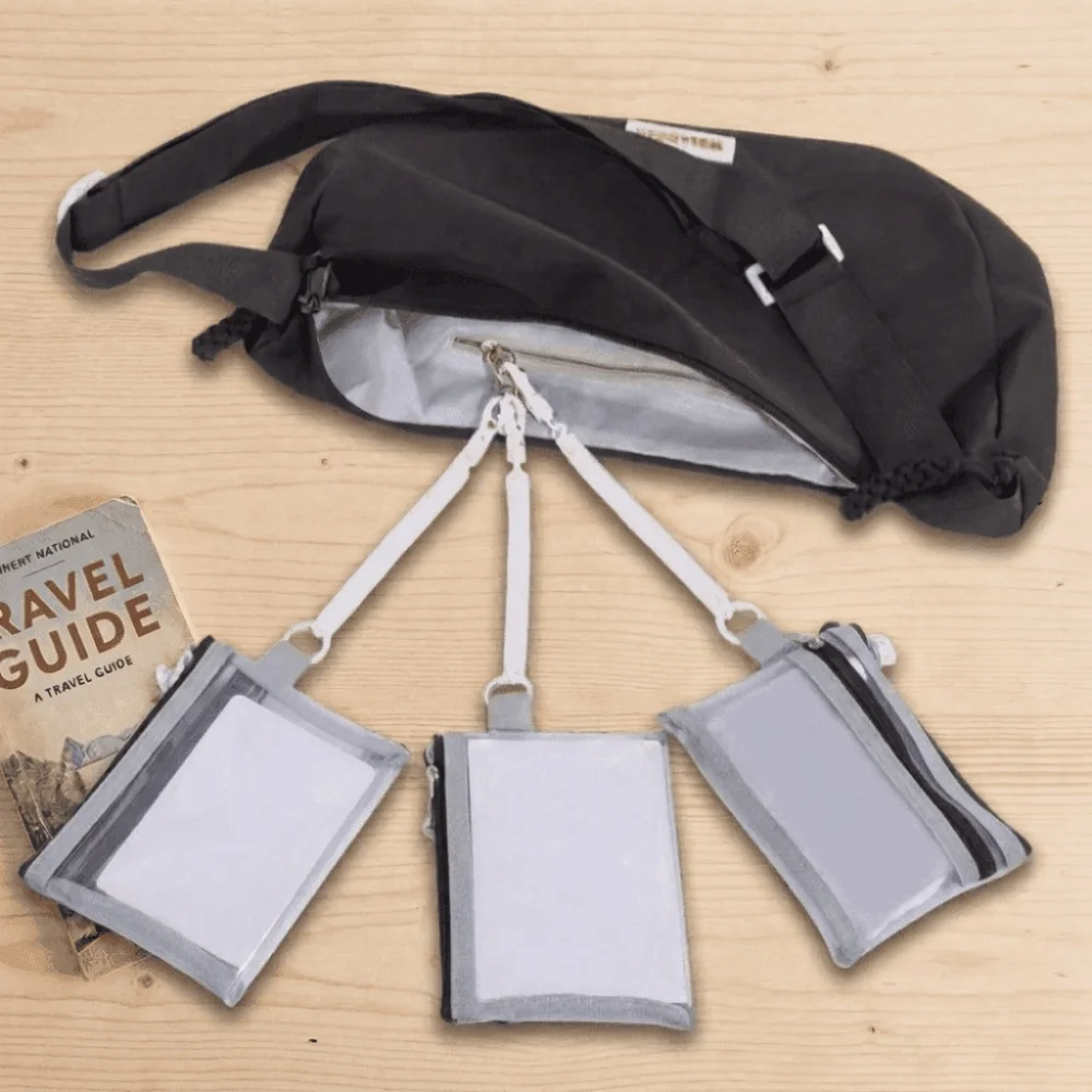 Coin Purses Mesh Passport Holder Clear Zipper Closure Card Holder Multi-Purpose Anti-theft Spring Lock Small Pouch Travel