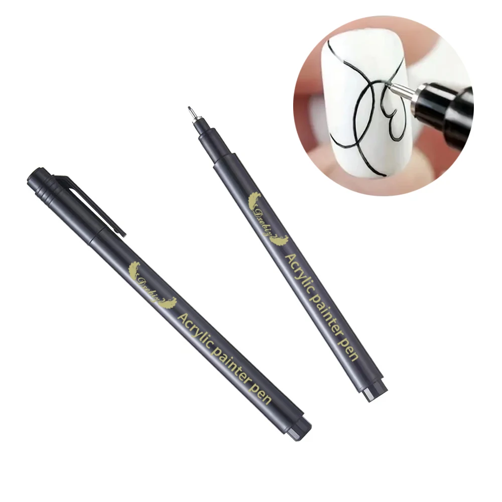 DXEBIG 1pc Acrylic Nail Art Painting Pen - Fine Tip, Suitable For Detailed Designs And Nail Art Striping. Great For DIY Nail