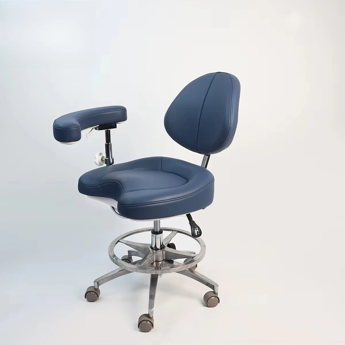 Adjustable Dental Ergonomic Saddle Stool for Dentist Dental Modern Lift Swivel Armrest Chair