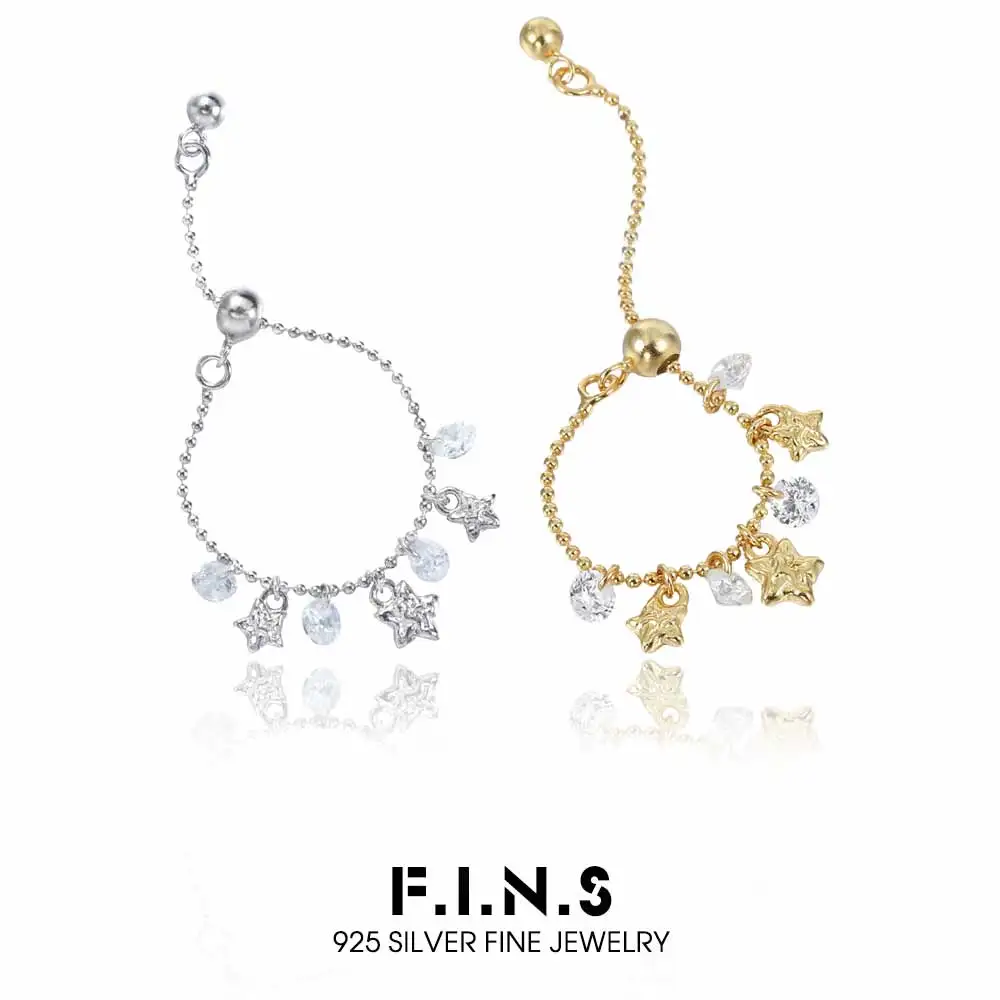 

F.I.N.S оригинальные подвески из стерлингового серебра S925 со звездами и цирконием, кольцо-цепочка из бисера, стиль INS, регулируемый палец, вечерние ювелирные изделия, подарки
