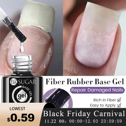 UR SUGAR-Gel Base de fibra de goma para uñas rotas, fibra de vidrio reparada, transparente, de construcción UV, barniz para remojar, 7ML