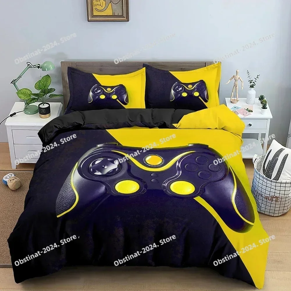 3D Game Console Pattern Bedding Sets Neon Contrast Color Handle Printing Duvet Cover Comforter Bedding Sets Quilt Covers