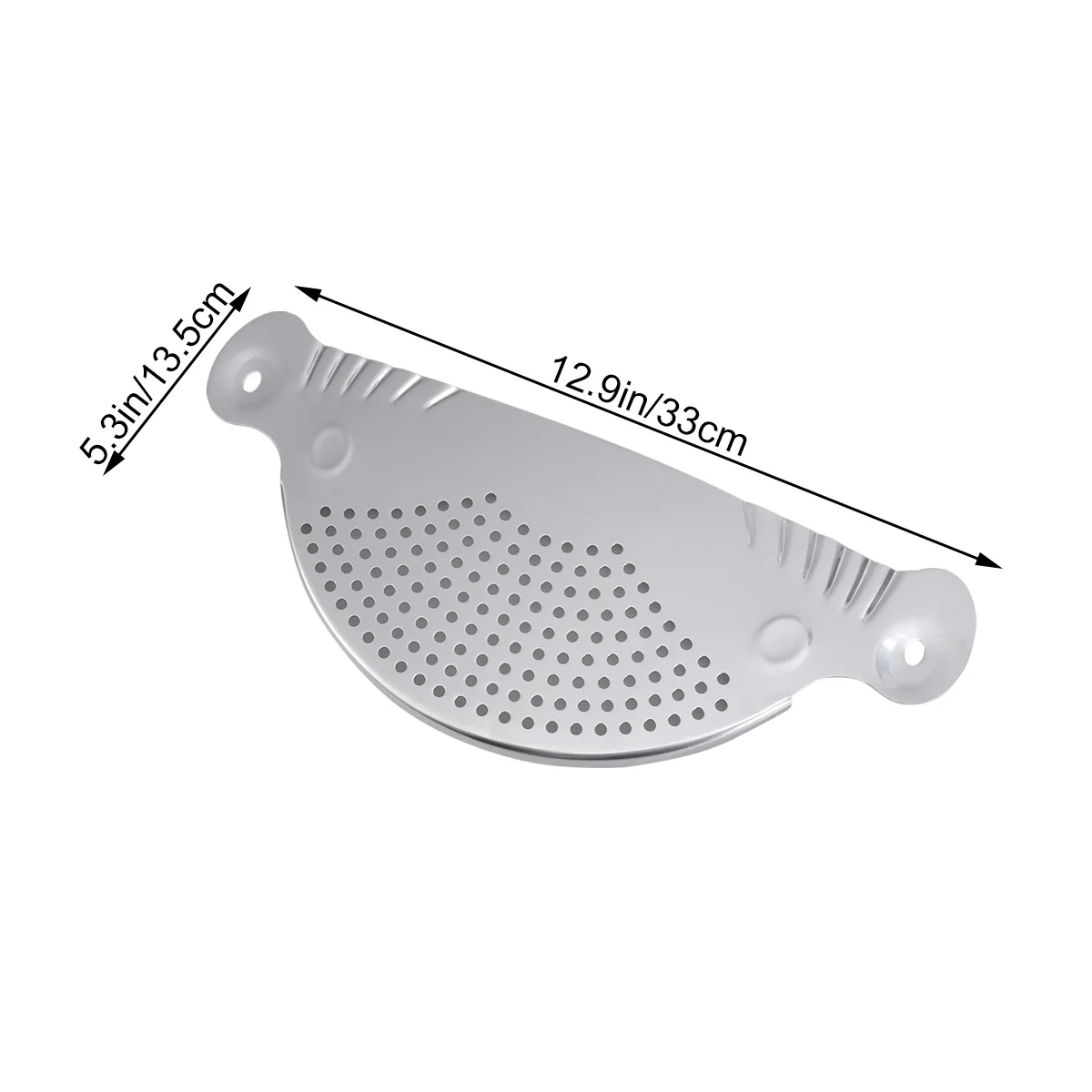 Filtro de panela de aço inoxidável, placa de escorredor de pia de cozinha resistente para massa, drenagem de água fervente, ferramenta de filtro de prata