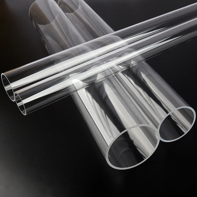 2pcs OD 90mm x ID 80mm/84mm x Length 50cm Acrylic Pipe Transparent Fish Tank Aquarium Supplies Plexiglass Tube Garden Water Pipe