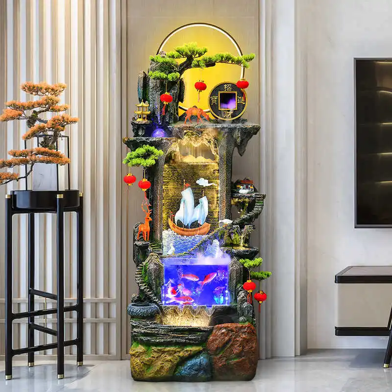 

Flowing water ornament fountain circulating water rockery fish pond landscape living room decoration office floor feng shui