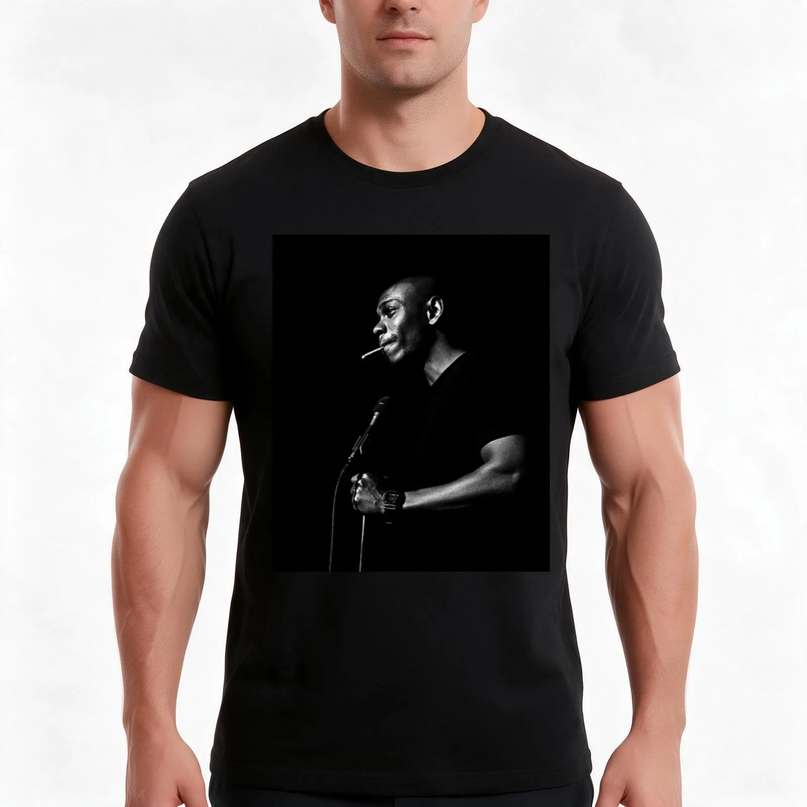 Dave Chappelle T-Shirt, Summer Casual Cotton Tee, Oversized Streetwear Tops, Vintage Graphic Print, Loose Fit Short Sleeve
