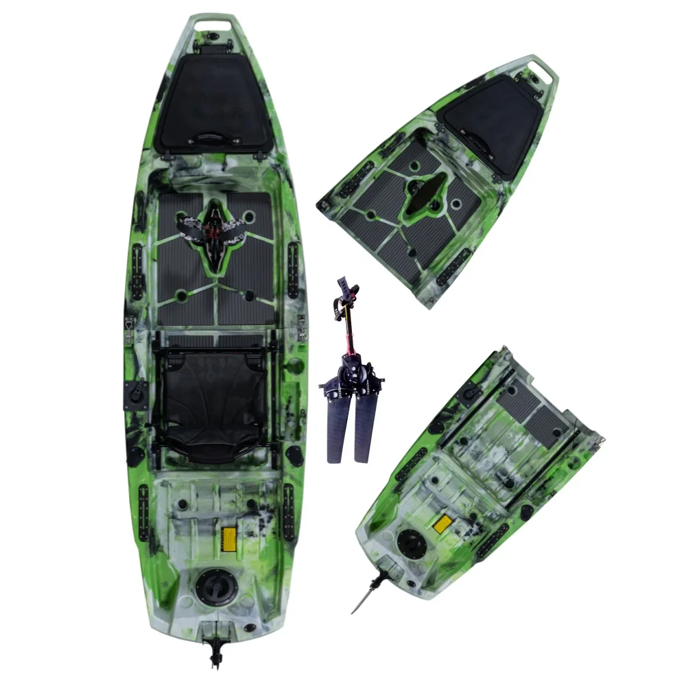 وحدات متينة HDPE البلاستيك الصيد كاياك قسمين 3M دواسة محرك كاياك للرياضات المائية