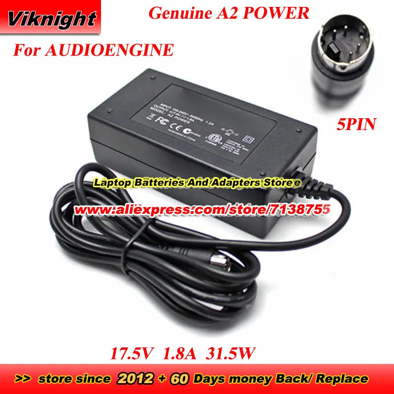 Genuine A2 POWER AC Adapter 17.5V 1.8A 31.5W with 5PIN for AUDIOENGINE N22 AUDIOVISION A2 A2+ SERIES SPEAKER Audio Engine A2