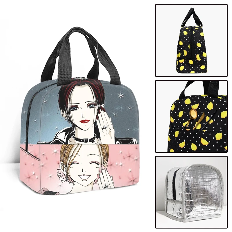 Classic Popular Funny Nana Osaki Student Work Lunchbox Thermal insulation Food Lunch Bag 3D Printed Portable Handbags Ice Bags
