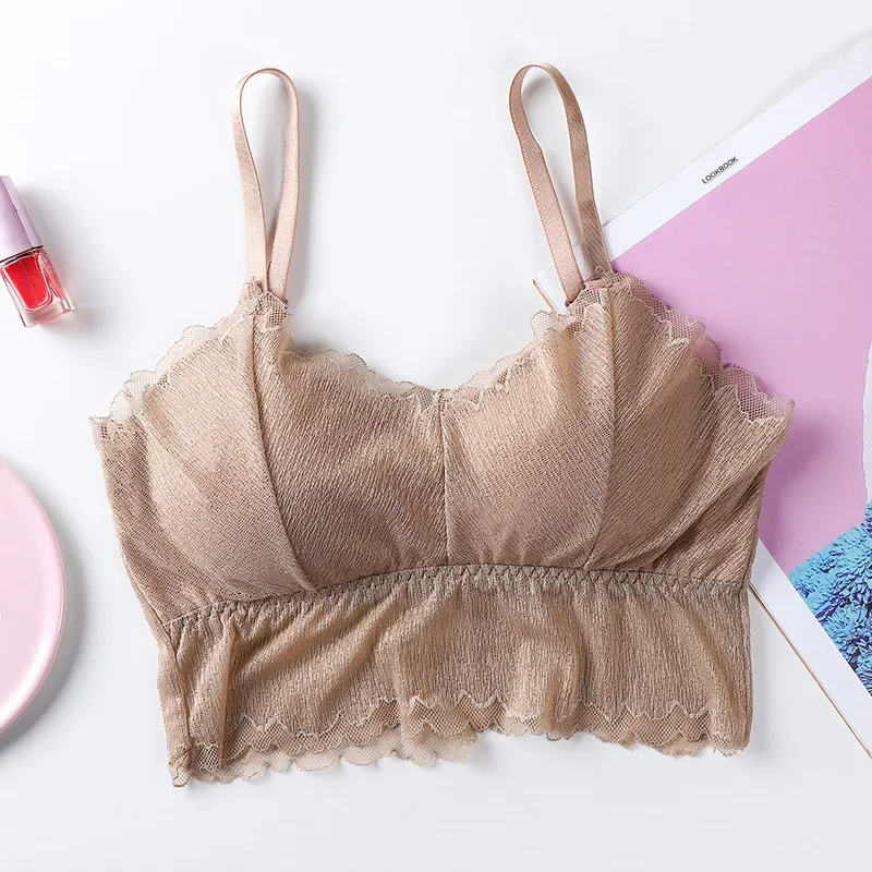 Women Lace Bra Top Padded Wireless Lace Bralette Female Removable Pads Bras Summer Crop Top Sexy Lingerie_voghion.com