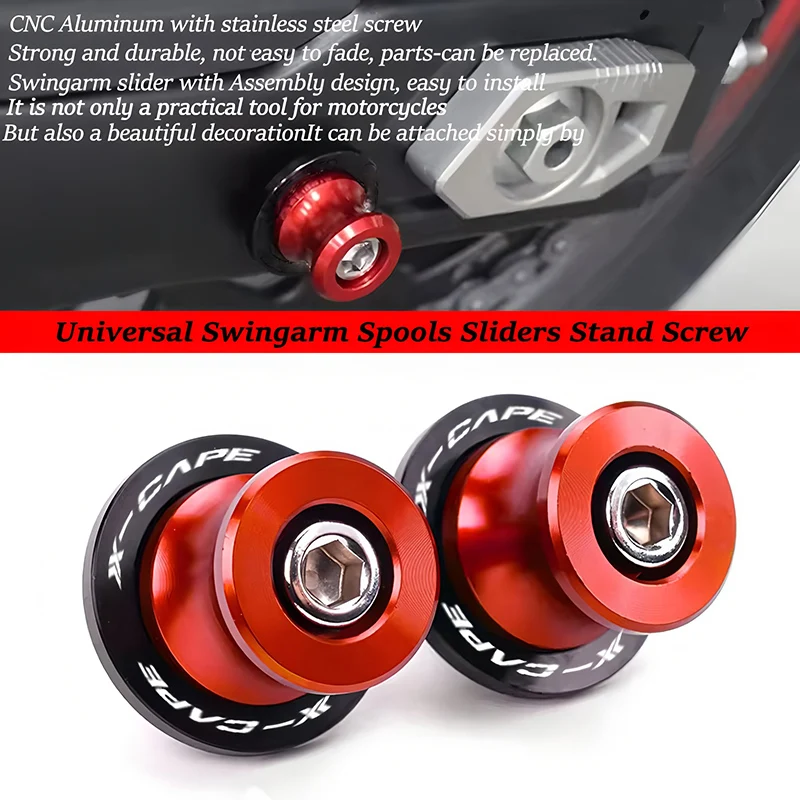For Moto Morini XCape X Cape X-Cape 650 Swingarm Spools Sliders Stand Screws CNC Motorcycle Accessories M10 1 Pair