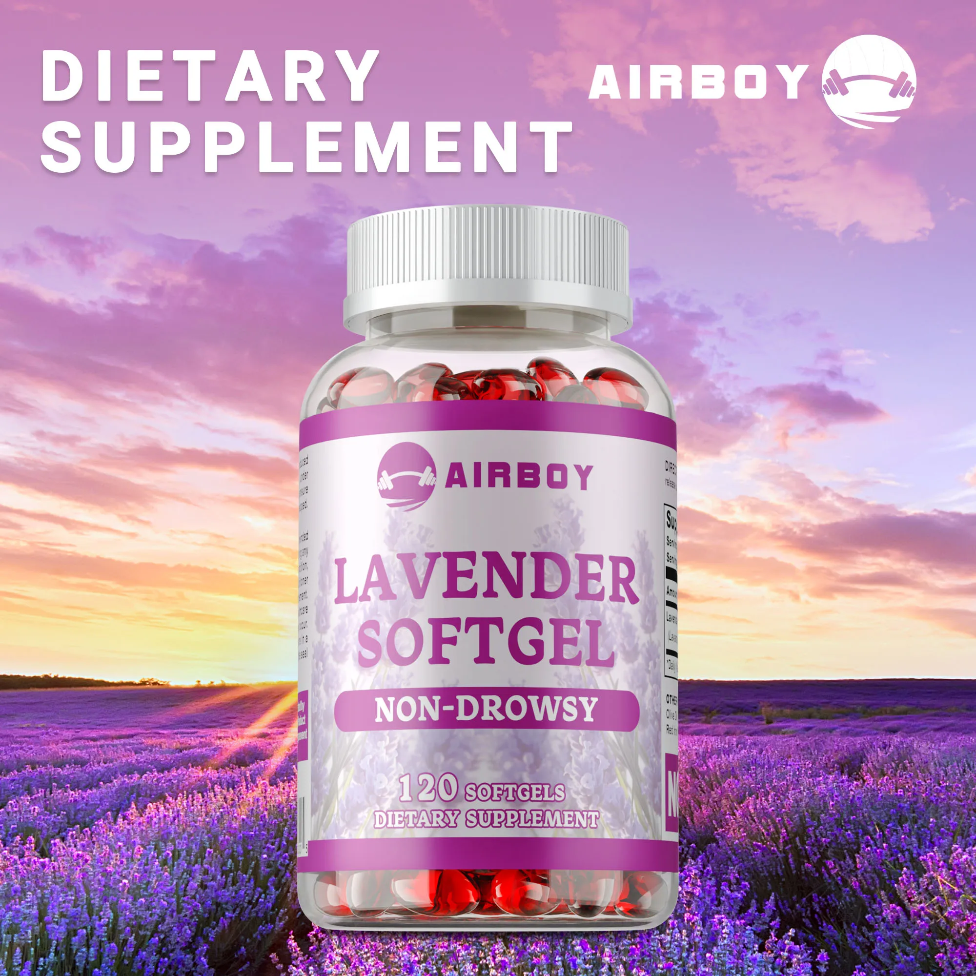

Lavender Supplement - Helps with Relaxation and Calming, Reduces Tension & Stress, Soothes Mood, Improves Sleep Quality, Non-GMO