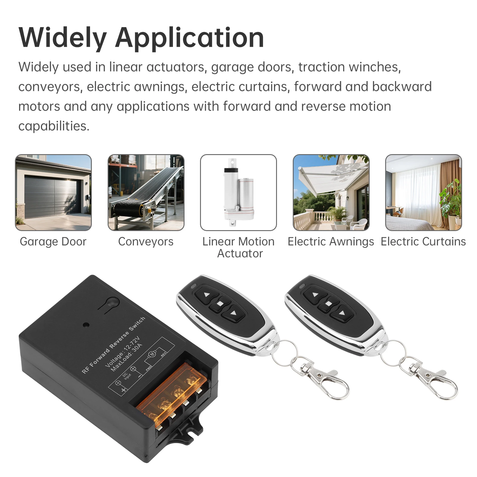 DC Motor Forward Reverse Switch 12V-72V 30A Linear Actuator Controller for Linear Motion Actuator Motor Lifter Remote Control