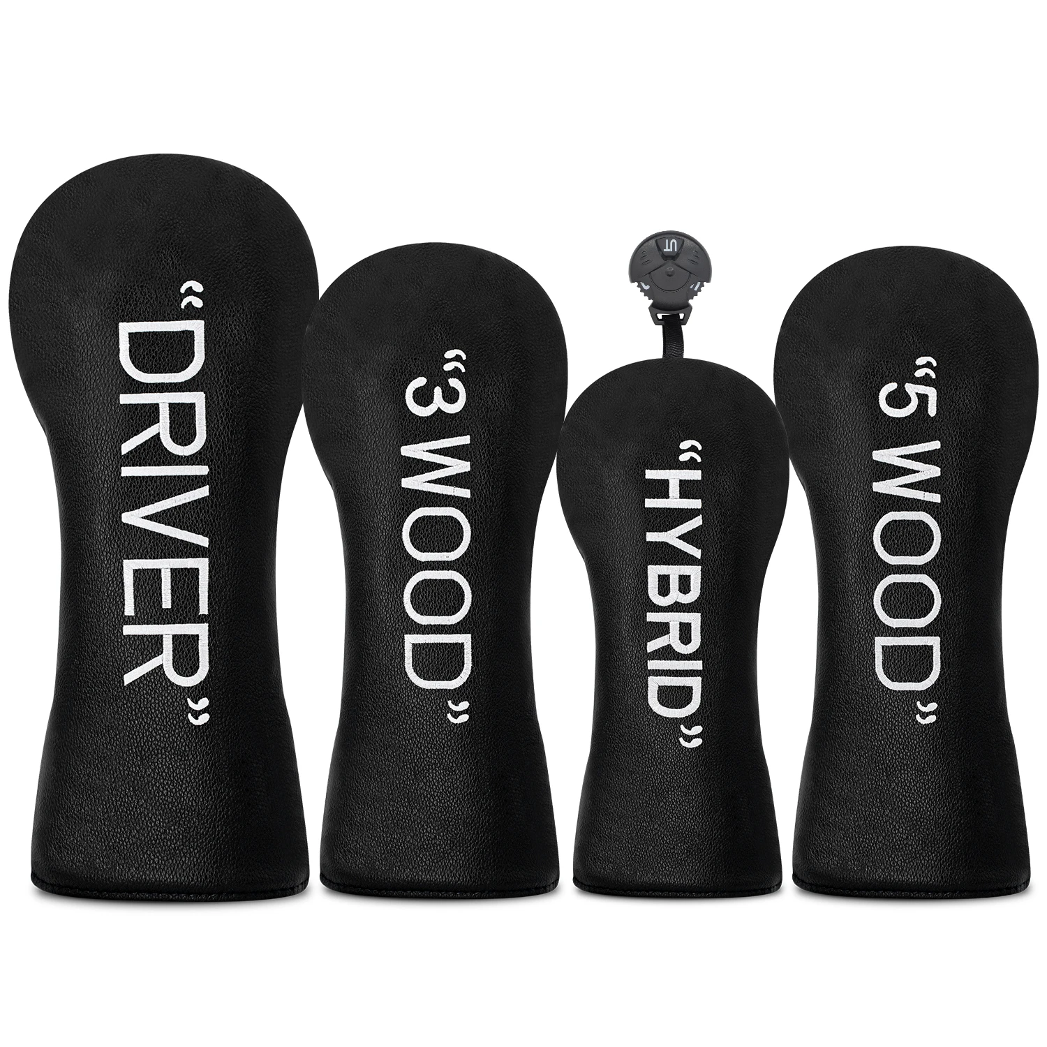 1pc/4pcs Letter Printed Golf Headcover, Golf Club Protector for Driver, Fairway, Hybrid, Portable Accessory for Outdoor Golf